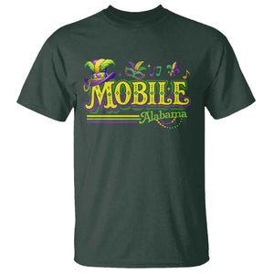 Mardi Gras Mobile Alabama AL Carnival Beads T Shirt TS11 Dark Forest Green Print Your Wear