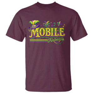 Mardi Gras Mobile Alabama AL Carnival Beads T Shirt TS11 Maroon Print Your Wear