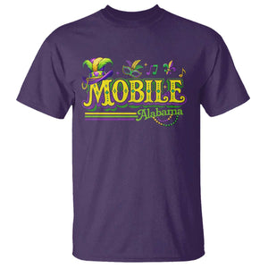 Mardi Gras Mobile Alabama AL Carnival Beads T Shirt TS11 Purple Print Your Wear