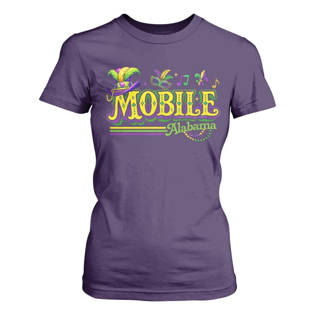 Mardi Gras Mobile Alabama AL Carnival Beads T Shirt For Women TS11 Purple Print Your Wear