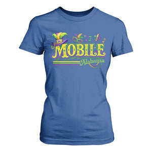 Mardi Gras Mobile Alabama AL Carnival Beads T Shirt For Women TS11 Royal Blue Print Your Wear