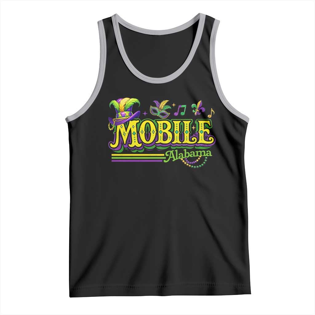 Mardi Gras Mobile Alabama AL Carnival Beads Tank Top TS11 Black Athletic Heather Print Your Wear