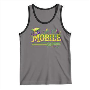 Mardi Gras Mobile Alabama AL Carnival Beads Tank Top TS11 Deep Heather Black Print Your Wear