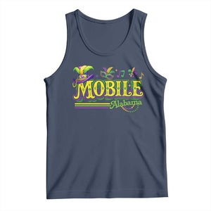 Mardi Gras Mobile Alabama AL Carnival Beads Tank Top TS11 Navy Print Your Wear