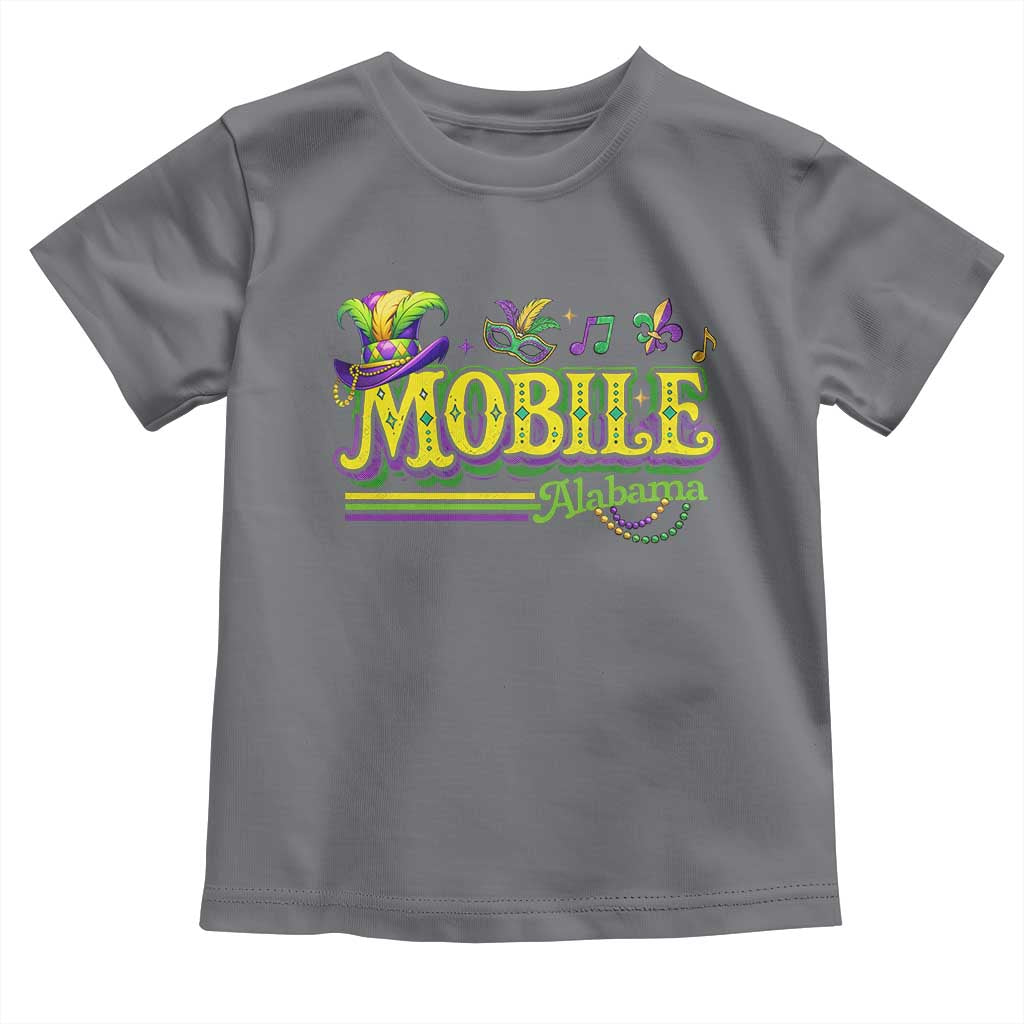 Mardi Gras Mobile Alabama AL Carnival Beads Toddler T Shirt TS11 Charcoal Print Your Wear