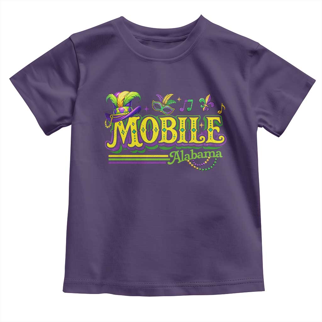 Mardi Gras Mobile Alabama AL Carnival Beads Toddler T Shirt TS11 Purple Print Your Wear