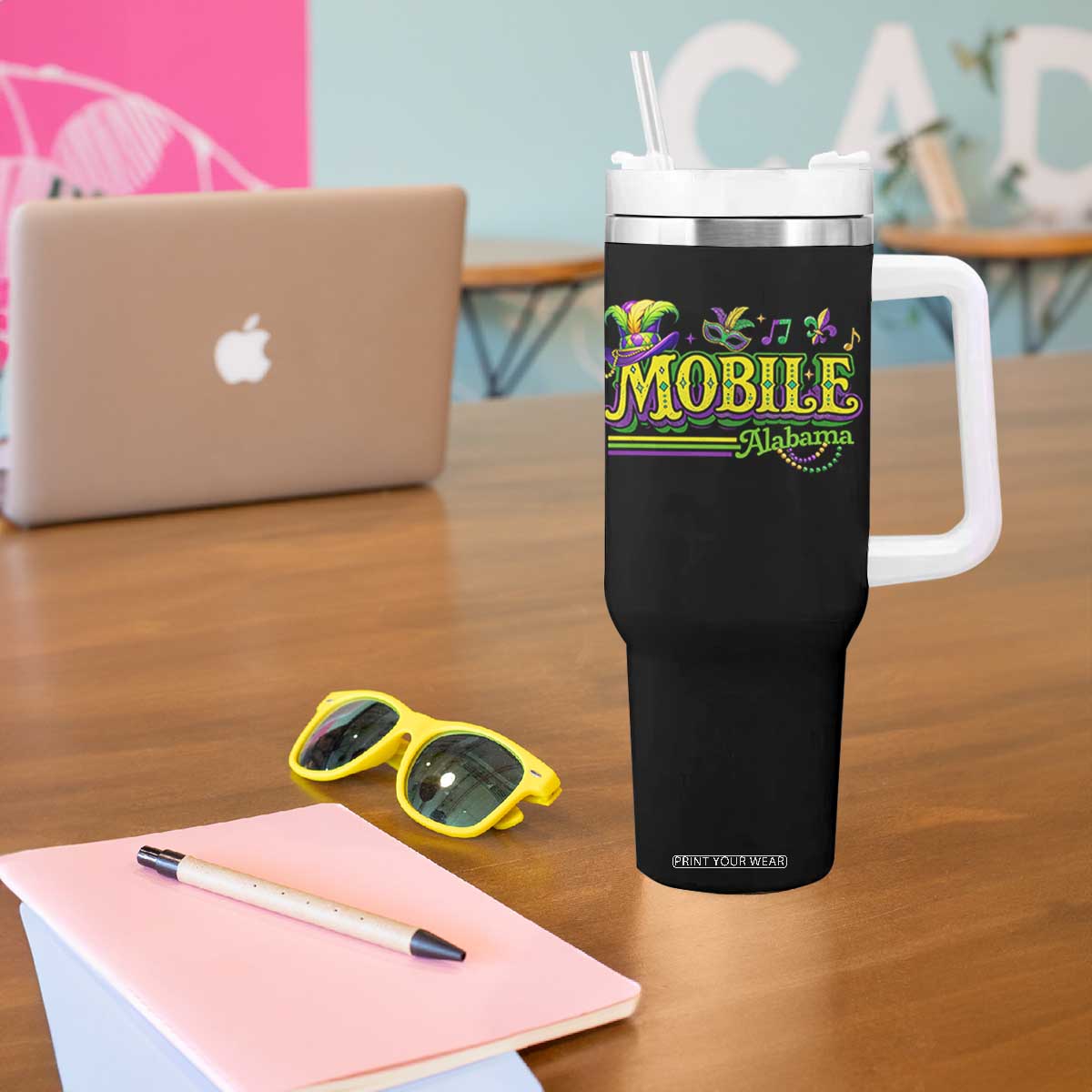 Mardi Gras Mobile Alabama AL Carnival Beads Tumbler With Handle TS11 Print Your Wear