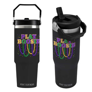 Funny Play Boosie Mardi Gras Flip Straw Tumbler Beads Fat Tuesday Carnival TS11 One Size: 30 oz Black Print Your Wear