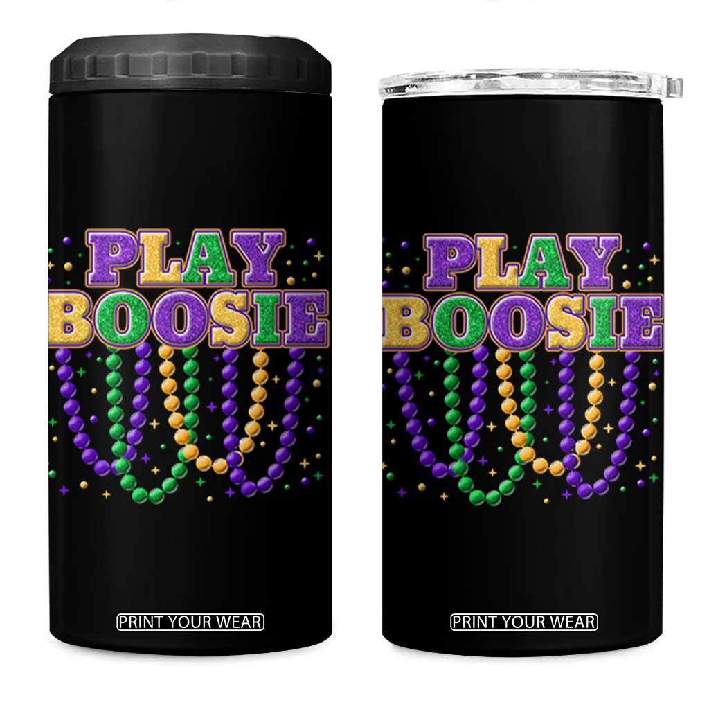 Funny Play Boosie Mardi Gras 4 in 1 Can Cooler Tumbler Beads Fat Tuesday Carnival TS11 One Size: 16 oz Black Print Your Wear