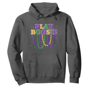 Funny Play Boosie Mardi Gras Hoodie Beads Fat Tuesday Carnival TS11 Dark Heather Print Your Wear