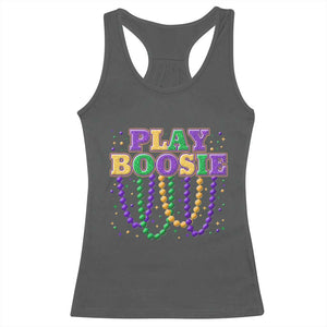 Funny Play Boosie Mardi Gras Racerback Tank Top Beads Fat Tuesday Carnival TS11 Dark Heather Print Your Wear