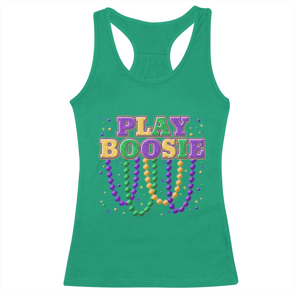 Funny Play Boosie Mardi Gras Racerback Tank Top Beads Fat Tuesday Carnival TS11 Irish Green Print Your Wear