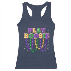 Funny Play Boosie Mardi Gras Racerback Tank Top Beads Fat Tuesday Carnival TS11 Navy Print Your Wear