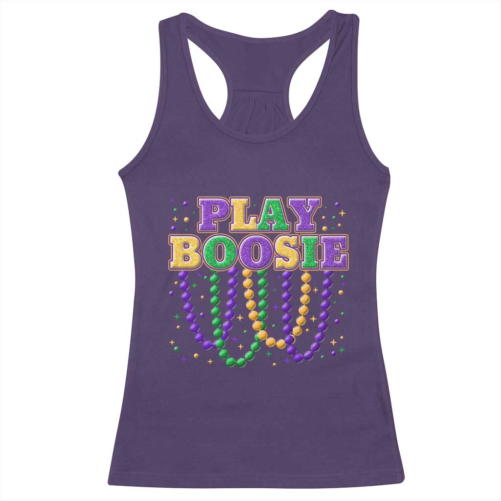 Funny Play Boosie Mardi Gras Racerback Tank Top Beads Fat Tuesday Carnival TS11 Purple Print Your Wear