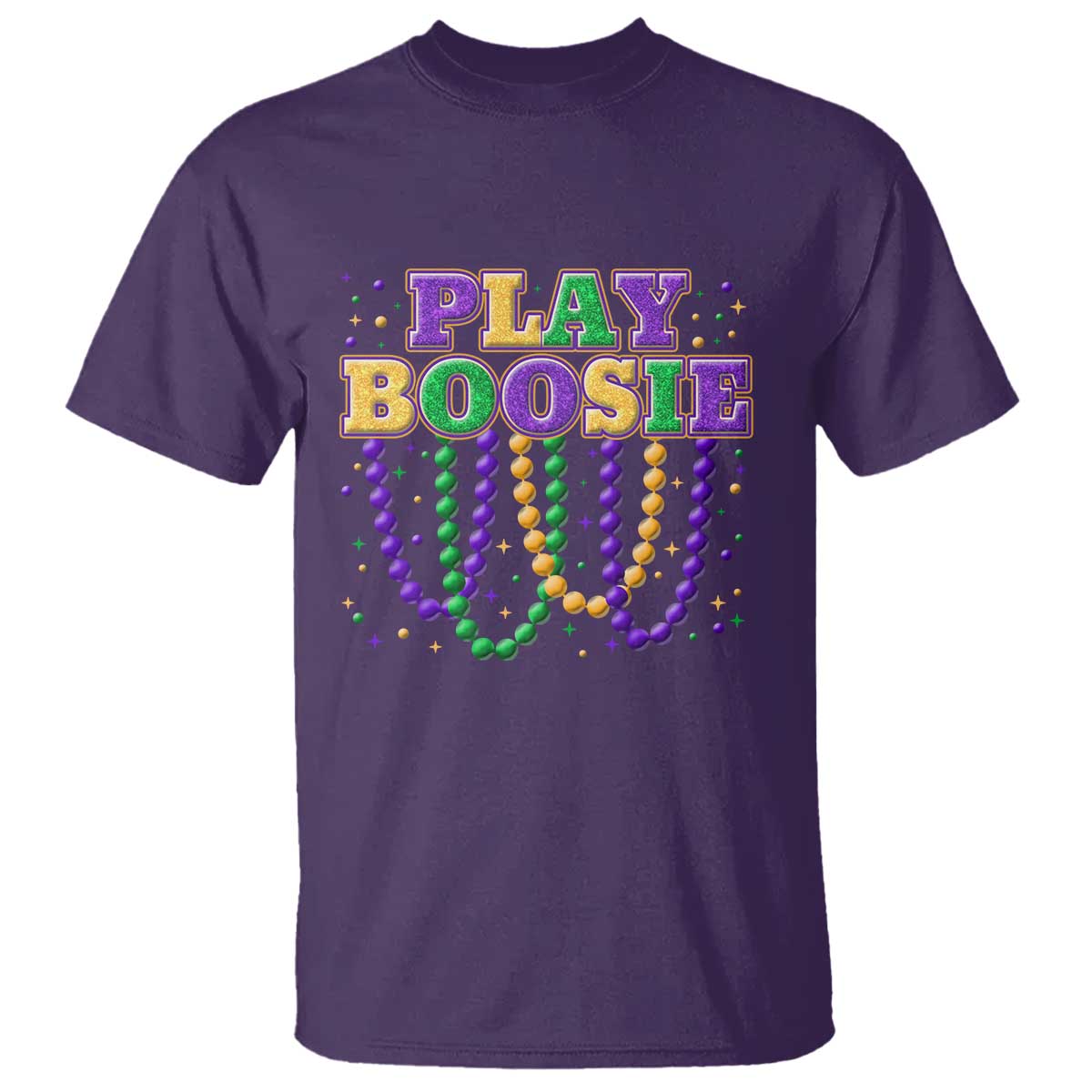 Funny Play Boosie Mardi Gras T Shirt Beads Fat Tuesday Carnival TS11 Purple Print Your Wear