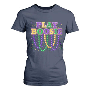 Funny Play Boosie Mardi Gras T Shirt For Women Beads Fat Tuesday Carnival TS11 Navy Print Your Wear