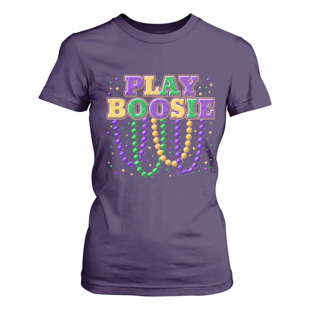 Funny Play Boosie Mardi Gras T Shirt For Women Beads Fat Tuesday Carnival TS11 Purple Print Your Wear