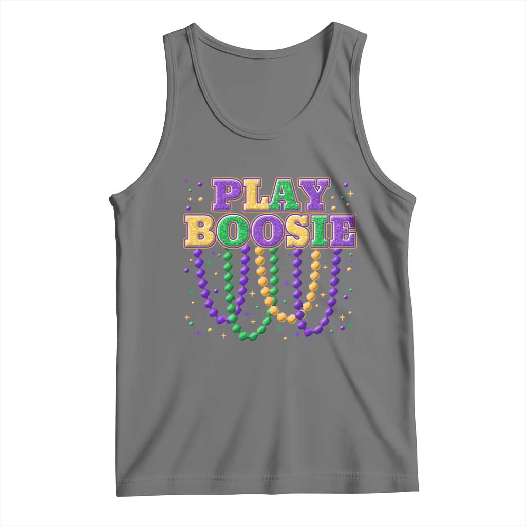 Funny Play Boosie Mardi Gras Tank Top Beads Fat Tuesday Carnival TS11 Black Heather Print Your Wear