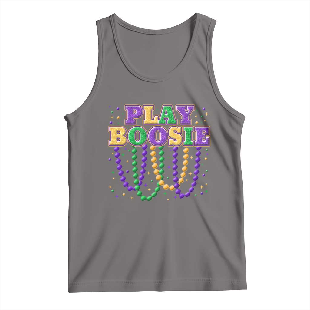 Funny Play Boosie Mardi Gras Tank Top Beads Fat Tuesday Carnival TS11 Deep Heather Print Your Wear