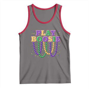 Funny Play Boosie Mardi Gras Tank Top Beads Fat Tuesday Carnival TS11 Deep Heather Red Print Your Wear