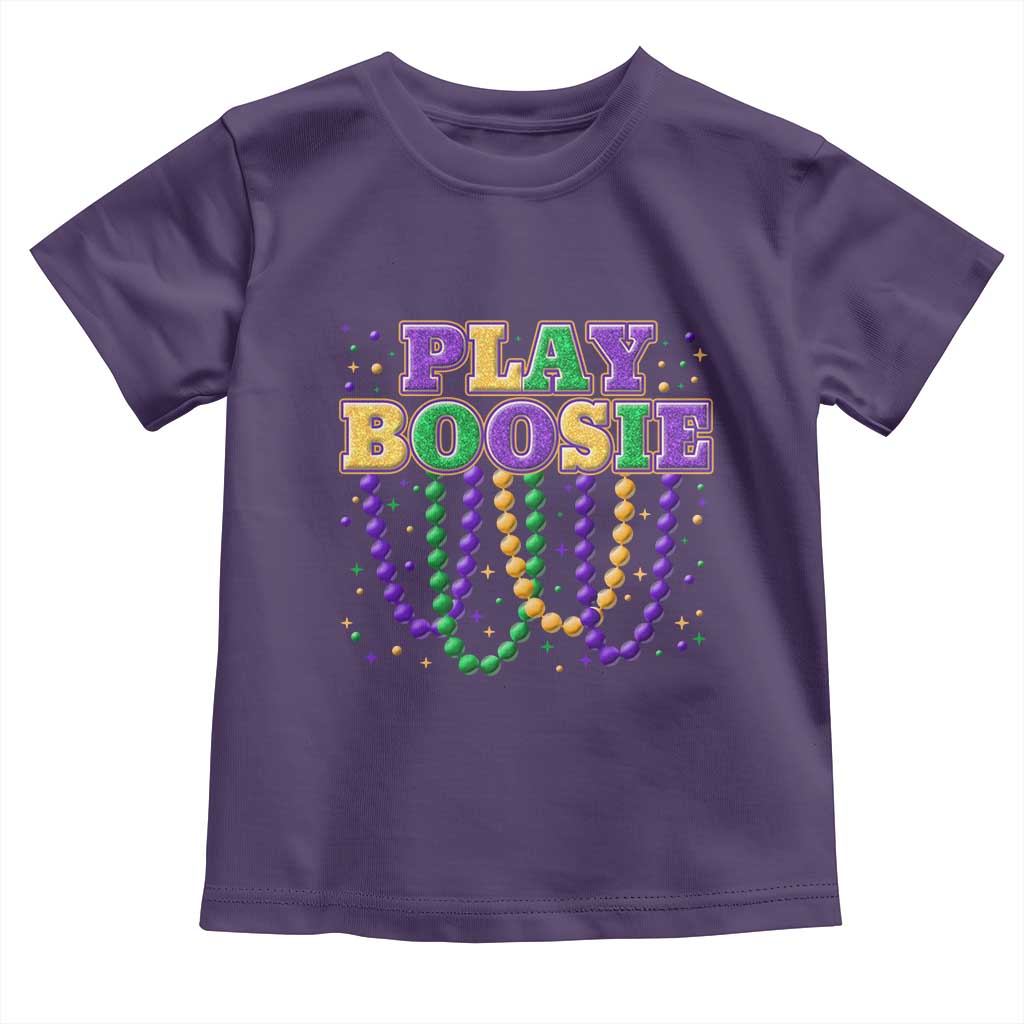 Funny Play Boosie Mardi Gras Toddler T Shirt Beads Fat Tuesday Carnival TS11 Purple Print Your Wear