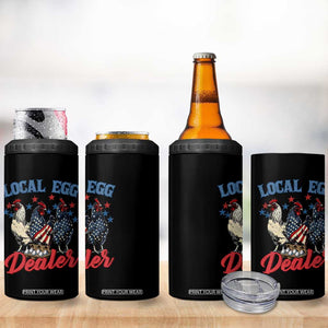 Funny Local Egg Dealer 4 in 1 Can Cooler Tumbler Egg Farmer American Flag Chicken Easter TS11 Print Your Wear