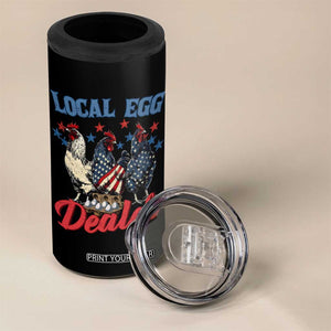 Funny Local Egg Dealer 4 in 1 Can Cooler Tumbler Egg Farmer American Flag Chicken Easter TS11 Print Your Wear