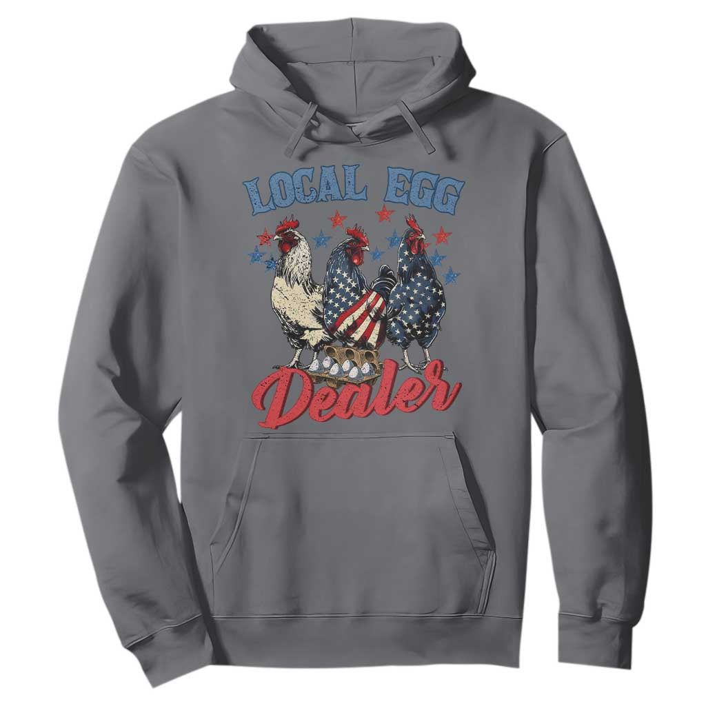 Funny Local Egg Dealer Hoodie Egg Farmer American Flag Chicken Easter TS11 Charcoal Print Your Wear