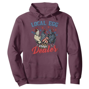 Funny Local Egg Dealer Hoodie Egg Farmer American Flag Chicken Easter TS11 Maroon Print Your Wear