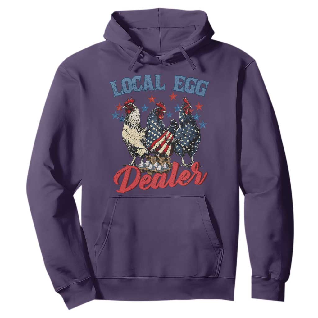Funny Local Egg Dealer Hoodie Egg Farmer American Flag Chicken Easter TS11 Purple Print Your Wear