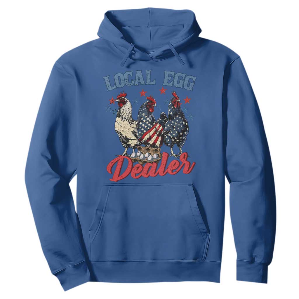 Funny Local Egg Dealer Hoodie Egg Farmer American Flag Chicken Easter TS11 Royal Blue Print Your Wear
