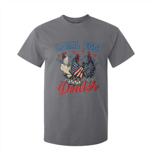 Funny Local Egg Dealer T Shirt For Kid Egg Farmer American Flag Chicken Easter TS11 Charcoal Print Your Wear