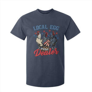 Funny Local Egg Dealer T Shirt For Kid Egg Farmer American Flag Chicken Easter TS11 Navy Print Your Wear