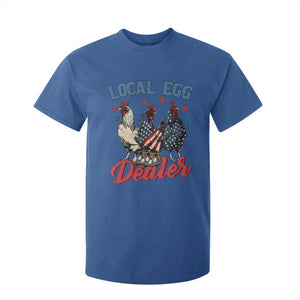 Funny Local Egg Dealer T Shirt For Kid Egg Farmer American Flag Chicken Easter TS11 Royal Blue Print Your Wear