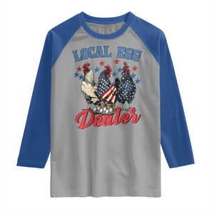 Funny Local Egg Dealer Raglan Shirt Egg Farmer American Flag Chicken Easter TS11 Sport Gray Royal Print Your Wear
