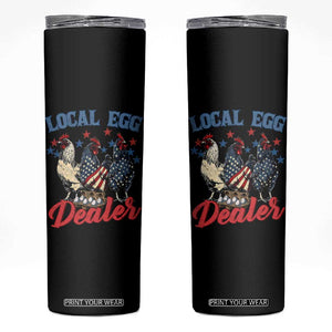 Funny Local Egg Dealer Skinny Tumbler Egg Farmer American Flag Chicken Easter TS11 Black Print Your Wear