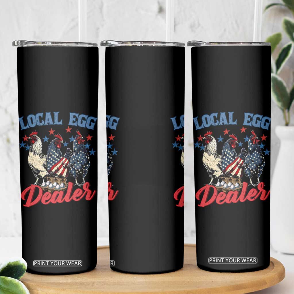 Funny Local Egg Dealer Skinny Tumbler Egg Farmer American Flag Chicken Easter TS11 Print Your Wear