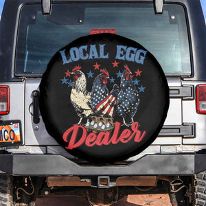 Funny Local Egg Dealer Spare Tire Cover Egg Farmer American Flag Chicken Easter TS11 No hole Black Print Your Wear