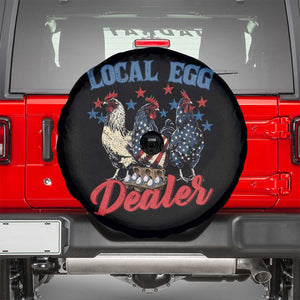 Funny Local Egg Dealer Spare Tire Cover Egg Farmer American Flag Chicken Easter TS11 Black Print Your Wear