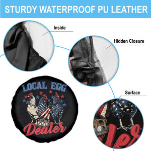 Funny Local Egg Dealer Spare Tire Cover Egg Farmer American Flag Chicken Easter TS11 Print Your Wear