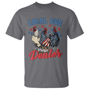Funny Local Egg Dealer T Shirt Egg Farmer American Flag Chicken Easter TS11 Charcoal Print Your Wear