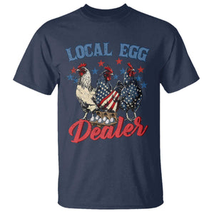Funny Local Egg Dealer T Shirt Egg Farmer American Flag Chicken Easter TS11 Navy Print Your Wear