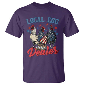 Funny Local Egg Dealer T Shirt Egg Farmer American Flag Chicken Easter TS11 Purple Print Your Wear