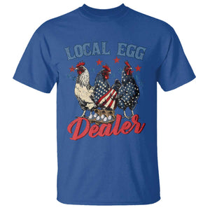 Funny Local Egg Dealer T Shirt Egg Farmer American Flag Chicken Easter TS11 Royal Blue Print Your Wear