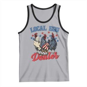 Funny Local Egg Dealer Tank Top Egg Farmer American Flag Chicken Easter TS11 Athletic Heather Black Print Your Wear