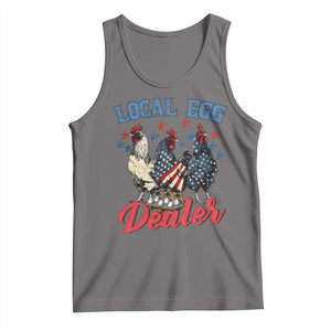 Funny Local Egg Dealer Tank Top Egg Farmer American Flag Chicken Easter TS11 Deep Heather Print Your Wear