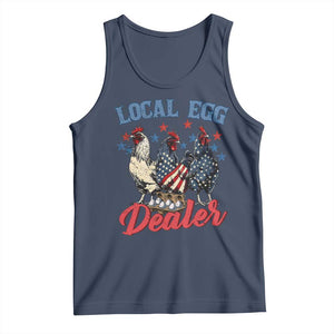 Funny Local Egg Dealer Tank Top Egg Farmer American Flag Chicken Easter TS11 Navy Print Your Wear
