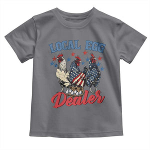 Funny Local Egg Dealer Toddler T Shirt Egg Farmer American Flag Chicken Easter TS11 Charcoal Print Your Wear