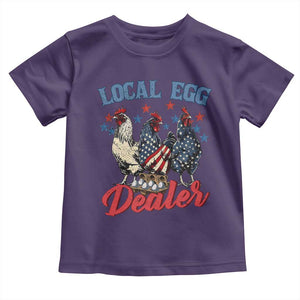 Funny Local Egg Dealer Toddler T Shirt Egg Farmer American Flag Chicken Easter TS11 Purple Print Your Wear