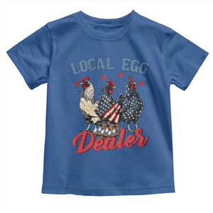 Funny Local Egg Dealer Toddler T Shirt Egg Farmer American Flag Chicken Easter TS11 Royal Blue Print Your Wear